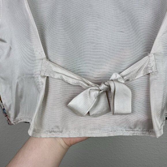 Vtg Facets By Mirrors Men's Medium Pig Print Tapestry Vest Quirky Piggy Button - Picture 15 of 16